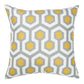 Yellow and Gray Geometric Circuit Throw Pillow