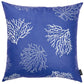 Blue and Silver Coral Reef Decorative Throw Pillow