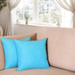 Set of Two 18" Turquoise Fabric Throw Pillows