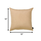 Set of Two 18" Tan Fabric Throw Pillows