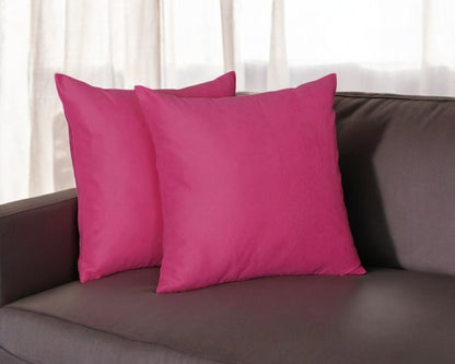 Set of 2 Fuchsia Pink Modern Square Throw Pillows