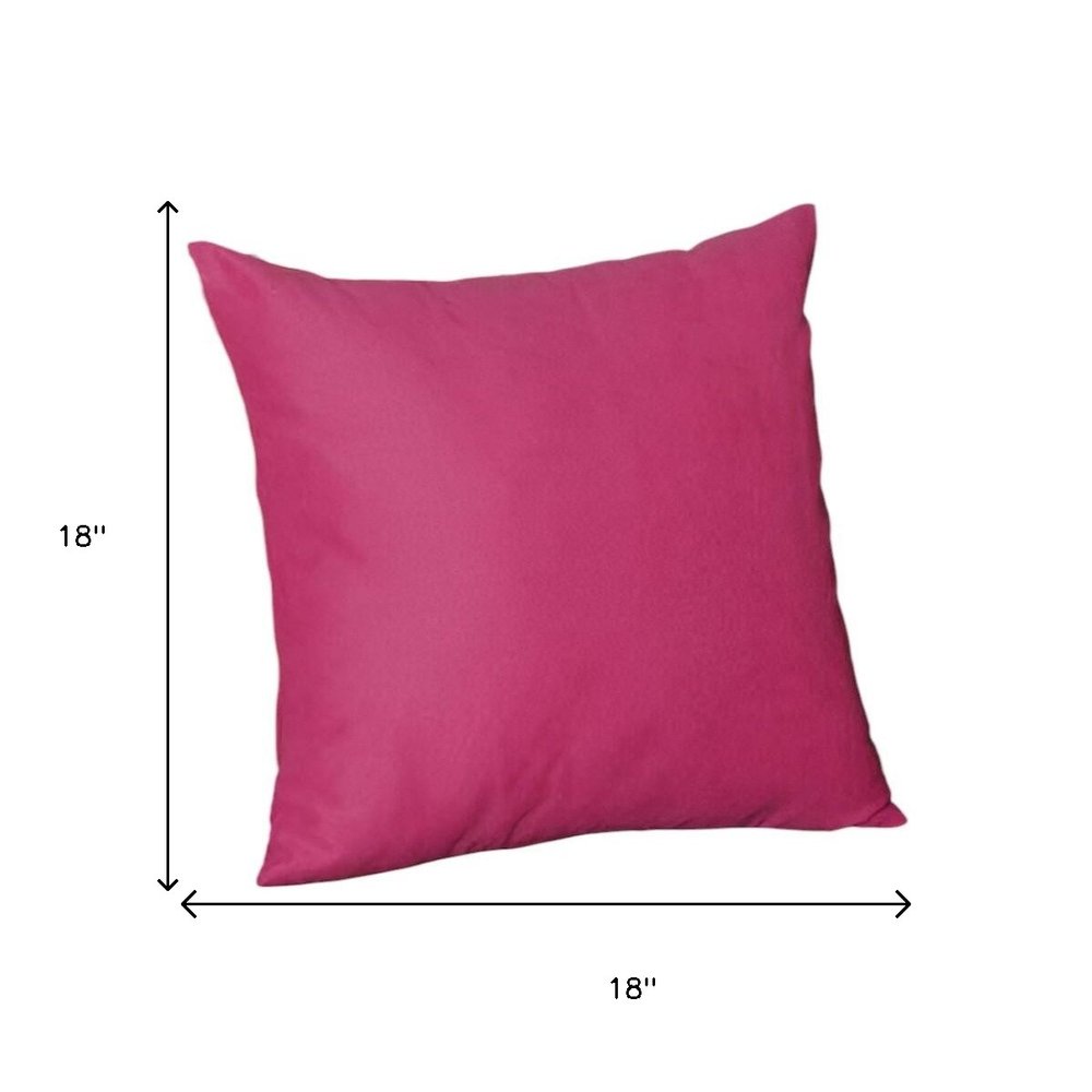 Set of 2 Fuchsia Pink Modern Square Throw Pillows
