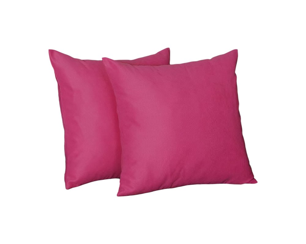 Set of 2 Fuchsia Pink Modern Square Throw Pillows