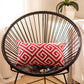 Red Greek Key Pattern Lumbar Throw Pillow