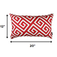 Red Greek Key Pattern Lumbar Throw Pillow