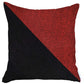 18" Red And Black Fabric Throw Pillow