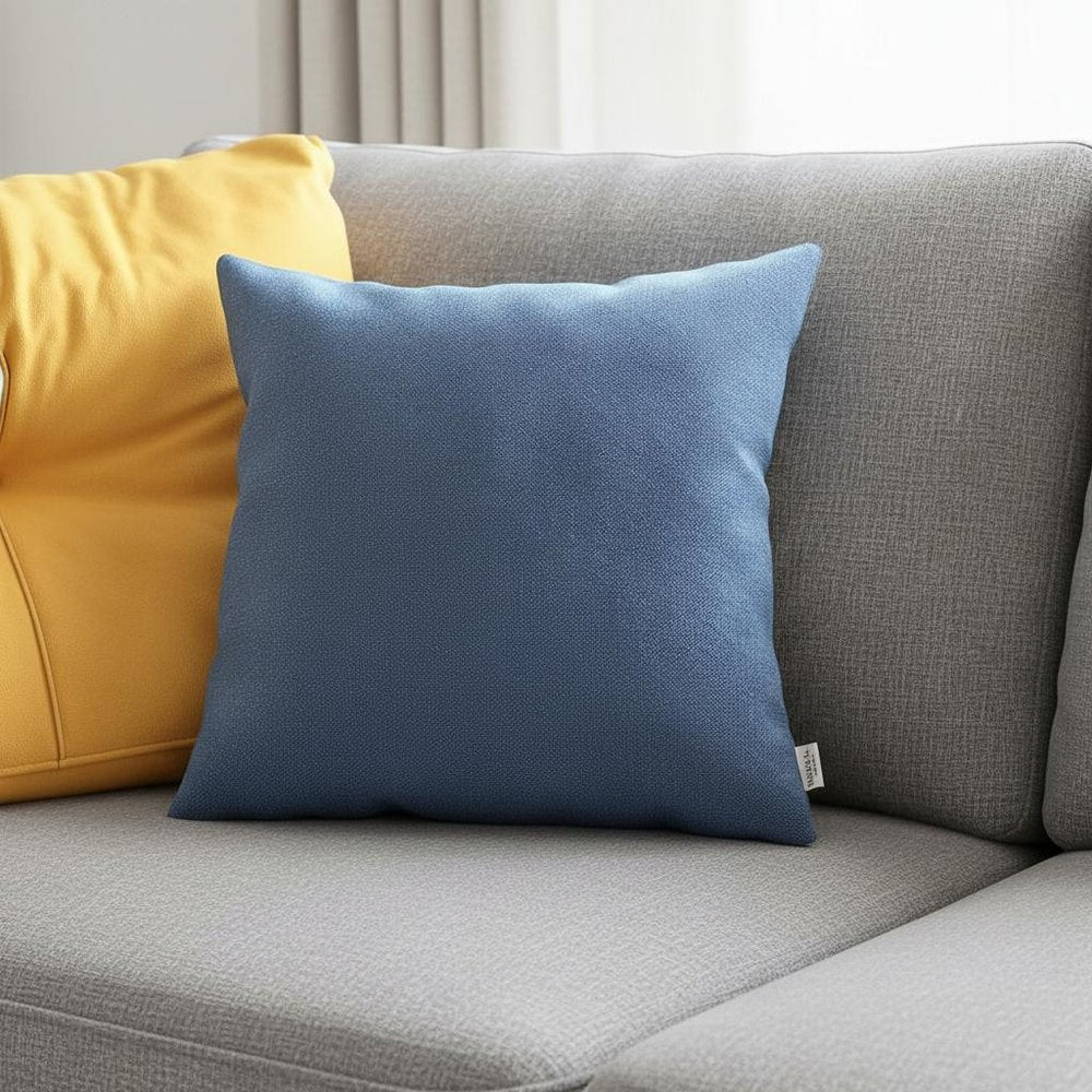 Blue and Ivory Diagonal Decorative Throw Pillow