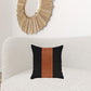 Black and Brown Strap Faux Leather Throw Pillow