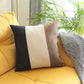 18" Black Ivory And Brown Fabric Throw Pillow