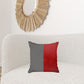 Houndstooth Divided Red Faux Leather Throw Pillow