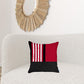 Red and Black Printed Geometric Throw Pillow
