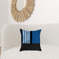 Blue and Black Printed Geometric Throw Pillow