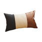 Tricolored Faux Leather Lumbar Throw Pillow