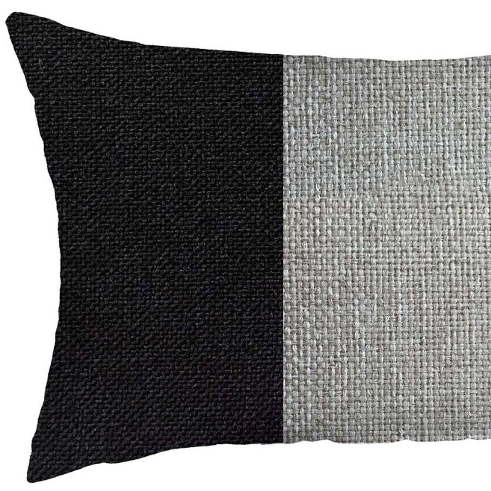 Tricolored Faux Leather Lumbar Throw Pillow