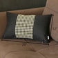 Yellow and Black Houndstooth Lumbar Throw Pillow