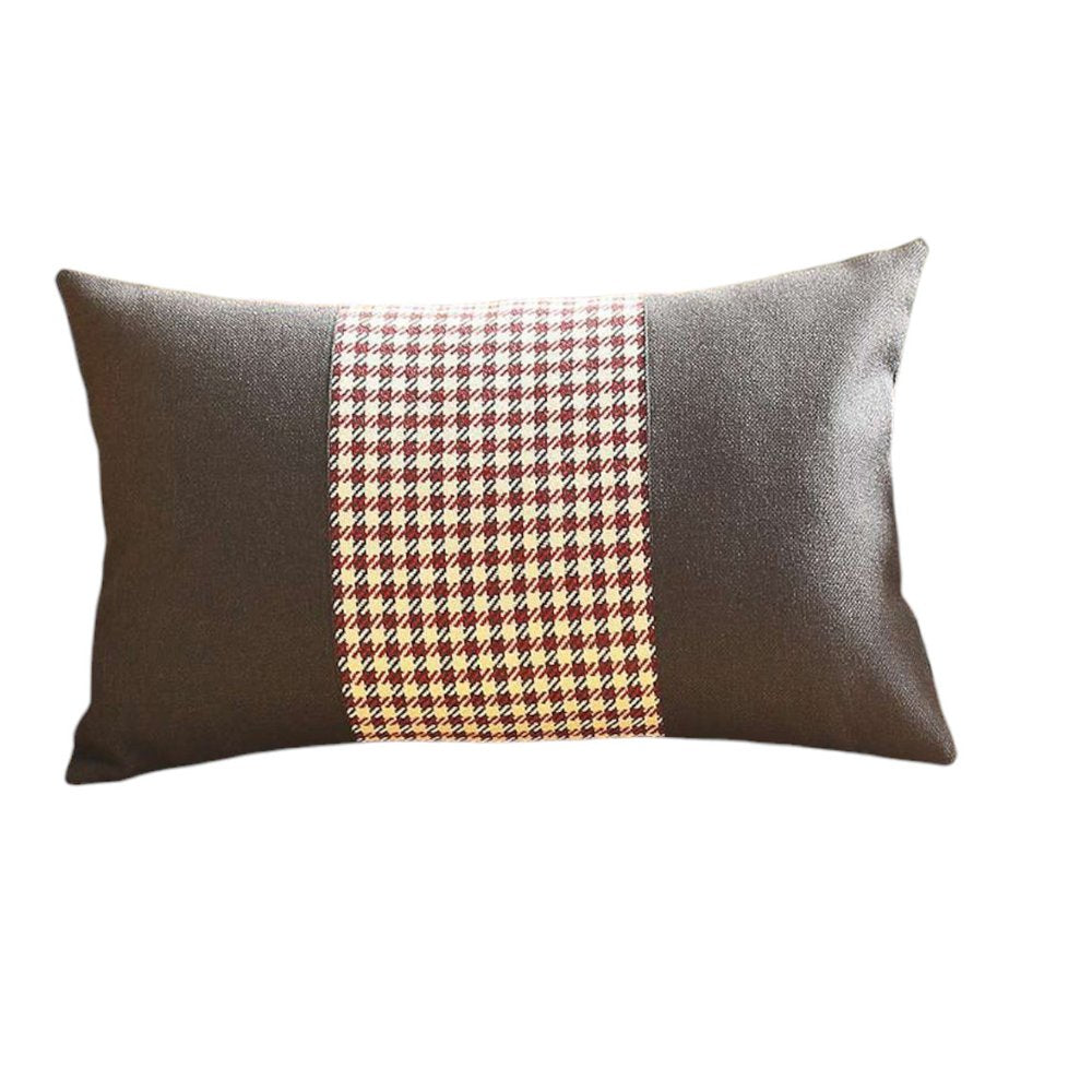 Red and Black Houndstooth Lumbar Throw Pillow