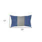 Blue and White Midsection Lumbar Throw Pillow