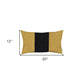 Yellow and Black Midsection Lumbar Throw Pillow