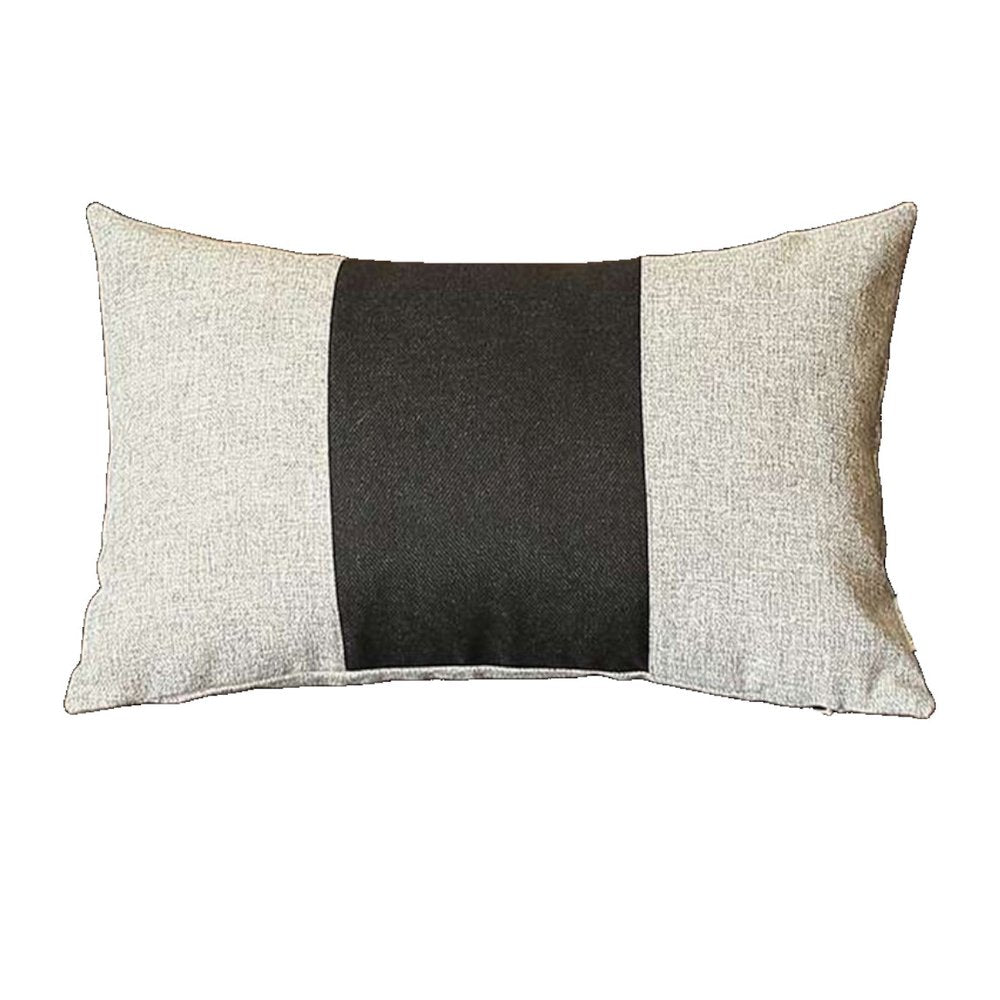 Gray and Black Midsection Lumbar Throw Pillow