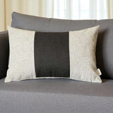 Gray and Black Midsection Lumbar Throw Pillow