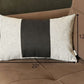 Gray and Black Midsection Lumbar Throw Pillow