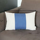 12" X 20" Blue and White Striped Lumbar Throw Pillow