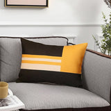 Yellow and Black Geometric Lumbar Throw Pillow