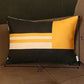 Yellow and Black Geometric Lumbar Throw Pillow