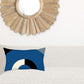 Blue Half Circle Modern Lumbar Throw Pillow