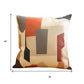 18" Ivory Gray And Orange Abstract Fabric Throw Pillow