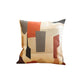 18" Ivory Gray And Orange Abstract Fabric Throw Pillow