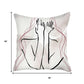 18" White And Black Abstract Hiding Face Fabric Throw Pillow