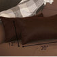Set of Two 12" X 20" Brown Fabric Lumbar Throw Pillows