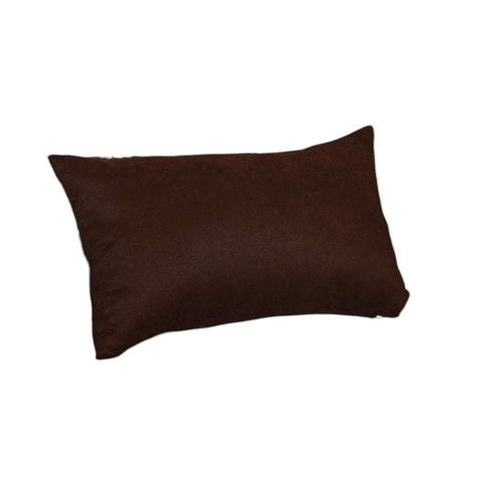 Set of Two 12" X 20" Brown Fabric Lumbar Throw Pillows
