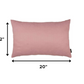 Set of Two 12" X 20" Pink Fabric Lumbar Throw Pillows