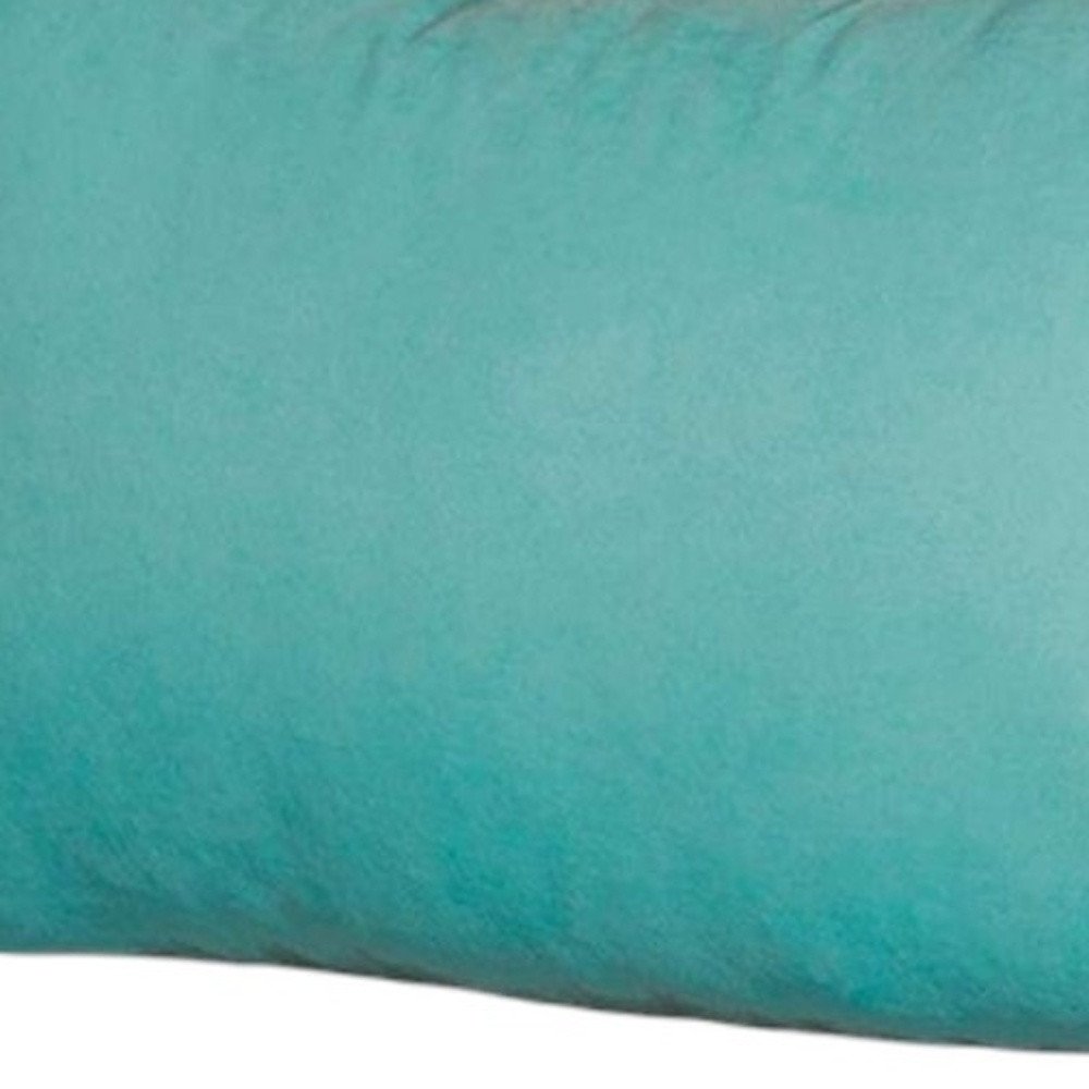Set of Two 12" X 20" Turquoise Fabric Lumbar Throw Pillows
