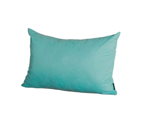 Set of Two 12" X 20" Turquoise Fabric Lumbar Throw Pillows