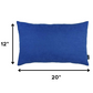 Set of Two 12" X 20" Blue Fabric Lumbar Throw Pillows