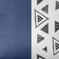 Navy Triangular Motifs Faux Leather Throw Pillow