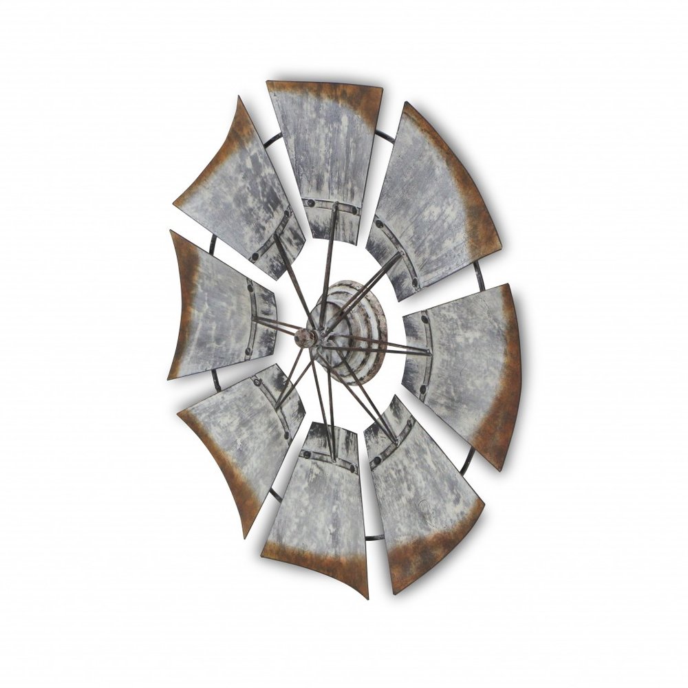 Metal Windmill Shaped Wall Decor