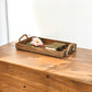 20" Brown Distressed Wood Handmade Serving Tray With Rope Handles