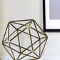 8" Brown and Gold Metal Hand Painted Geometric Orb Tabletop Sculpture