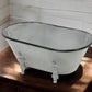 5" Gray Polyresin Hand Painted Decorative Tub Tabletop Sculpture