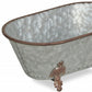 5" Gray Metal Hand Painted Decorative Tub Tabletop Sculpture