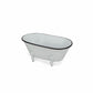 5" White Metal Hand Painted Decorative Tub Tabletop Sculpture