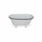 5" White Metal Hand Painted Decorative Tub Tabletop Sculpture