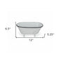 5" White Metal Hand Painted Decorative Tub Tabletop Sculpture