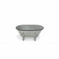 5" Gray Metal Hand Painted Decorative Tub Tabletop Sculpture