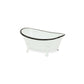 3" White Fabric Hand Painted Decorative Tub Tabletop Sculpture