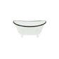 3" White Fabric Hand Painted Decorative Tub Tabletop Sculpture